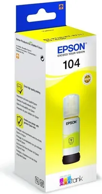 Zdjęcie produktu dla Wkład Atramentowy EPSON ECOTANK 104, Żółty, Do Drukarek Atramentowych, Wysoka Wydajność, 7500 Stron