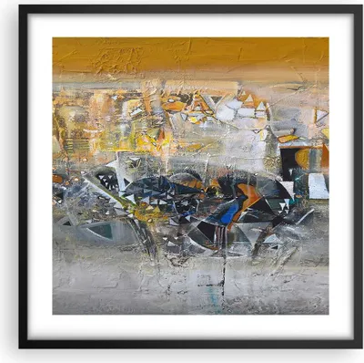 Produktbild von Gerahmtes Poster - Schwarzer Rahmen - Abstraktion modern - 50x50 cm - Wand Bild - Wanddeko - Wandbilder - Kunstposter - Wandposter - Bilderrahmen - Bilder - Kunstdruck - Wandbild - P2BAC50x50-4001