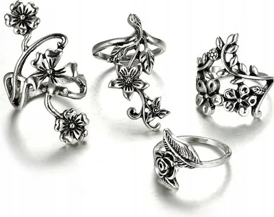 Produktbild von Silber RETRO PUNK BOHO 82 SET RETRO RINGE