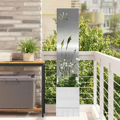 Obrázok produktu pre Maison Exclusive – Záhradná clona strieborná 32 x 32 x 150 cm z nehrdzavejúcej ocele