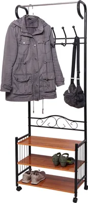Produktbild von Metall-Garderobe Victoria, Standgarderobe Kleiderstange, 186x65x34cm
