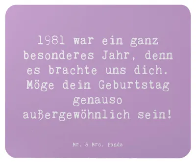 Produktbild von Mr. & Mrs. Panda Mousepad Spruch 1981 Geburtstag Wunder - Lavendeltraum - Geschenk, computer mauspad, computermatte, Glückwunsch, Geburtstagsfeier, Happy Birthday, laptop