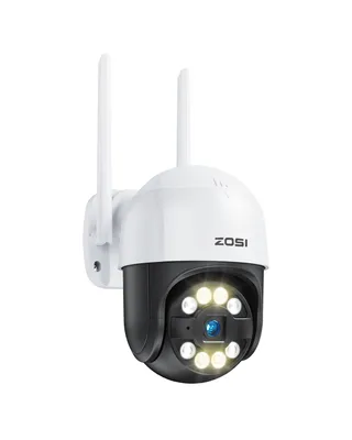 Produktbild von ZOSI 2MP 1080p Überwachungskamera Aussen WLAN mit Plug-in Strom, 360° Schwenkbar IP Dome Kamera, KI Personen-/Fahrzeugerkennung, Auto Tracking