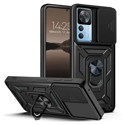 Produktbild von Armor Handyhülle für Xiaomi 12T / 12T Pro Kameraschutz Handy Panzer Case Cover Schutzhülle Outdoor Farbe: Schwarz