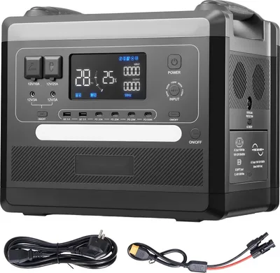 Produktbild von Tragbare Powerstation - Solargenerator - 2400 W Ausgangsleistung - 2160 Wh Kapazität - 10 Anschlüsse - LiFePO4-Akku erweiterbar - Variable Eingangsleistung - Ohne Solarpanel