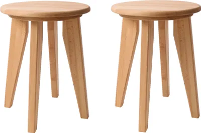 Produktbild von Krok Wood 2x Hocker Dresden aus Massivholz in Buche 35x35x46 cm