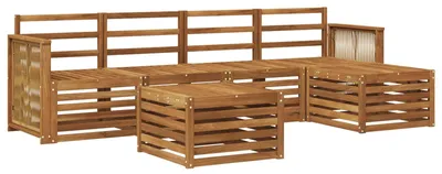 Zdjęcie produktu dla Komplet mebli ogrodowych vidaXL, 6 sztuk, kolor naturalny