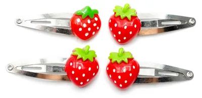 Produktbild von 4er Set Erdbeeren Haarspangen Miniblings Haarspange Beere rot Frucht Obst Sommer
