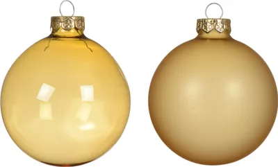 Produktbild von Weihnachtskugeln Glas 8cm 4 Stück - Hellgold transparent