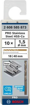 Imagen del producto de Broca para metal, acero rápido con cobalto, estándar, 1,5 x 18 x 40 mm
