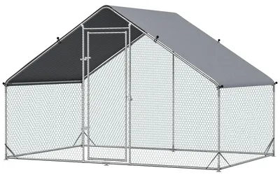 Immagine prodotto di Pollaio da esterno - Recinzione per galline | Colore: Grigio | Dimensioni: 200x300x200 cm