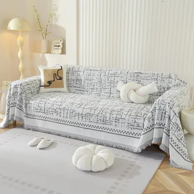 Bankhoes Chenille 180x340 cm, waschbar, für Haustiere, grau