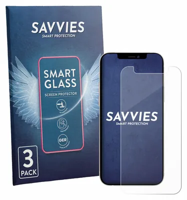 Produktbild von 3x Savvies Schutzglas Folie für Apple iPhone 12 mini 9H Panzer Schutzfolie Glas Displayschutz klar transparent