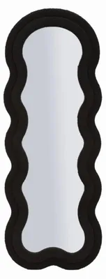 Zdjęcie produktu dla Lustro ścienne Teddy wavy w czarnym bouclé 67x166 cm