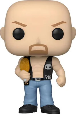 A Funko Pop! vinyl figure of "Stone Cold" Steve Austin.