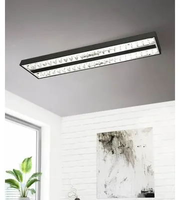 Produktbild von LED Rasterleuchte 33,6W 5200 lm einstellbares weiß 2700/4000/6500 K 124,5x31,2 cm Piru schwarz UGR<19 geeignet als Arbei