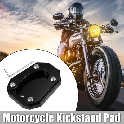Image de 1 Ensemble Moto Béquille Côté Support Plaque Coussin Noir pour Kawasaki