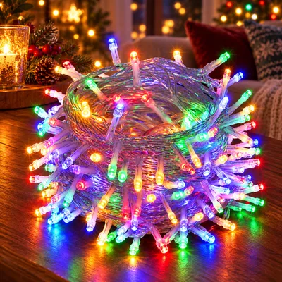 Produktbild von 30M 300LEDs 8 Modi Lichterkette Strom, Timer, Merkfunktion, LED Weihnachten Lichterkette Party Deko Licht Weihnachtsbaum Garten Beleuchtung, Bunt