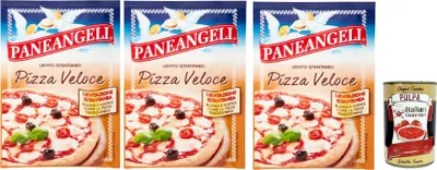 Produktbild von Paneangeli Lievito Istantaneo Pizza Veloce, Schnelle sofortige Hefe, istant hefe Mischung 3x 26g mit dehydrierter Bierhefe + Italian Gourmet polpa 400g