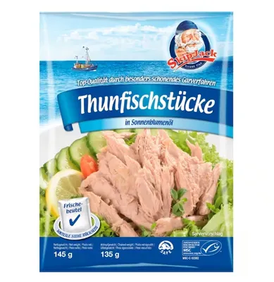 Produktbild von SkipJack Thunfischstücke in Sonnenblumenöl 10 x 145g