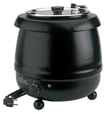 Elektrischer Suppenwärmer, 10 L, Edelstahl, schwarz