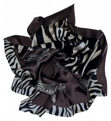 Produktbild von Kamea Seidenschal 70x70 Animal Print Zebra Dunkelbraun
