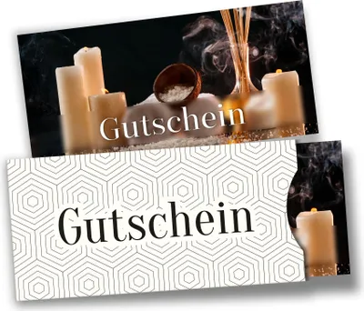 Produktbild von itenga Geschenkgutschein Fotodesign mit Hülle - Motiv MASSAGE Postkarte zum Ausfüllen  21,0 x 9,8 cm