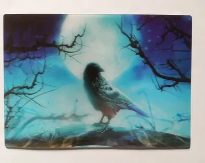 Produktbild von 3 D Ansichtskarte Rabe, Postkarte Wackelkarte Hologrammkarte, Tier Krähe Vogel