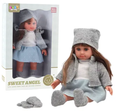 Imagen del producto de Muñeca Con Vestido Azul Sombrero Suéter Guantes 36,5 Cm