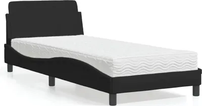 Produktbild von vidaXL Bett mit Matratze "Dover" Schwarz 90x190 cm Stoff