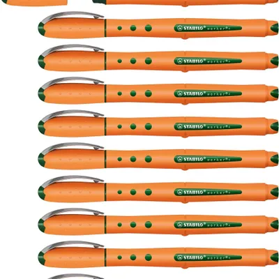 Produktbild von STABILO Tintenroller - worker+ - medium - 10er Pack - grün