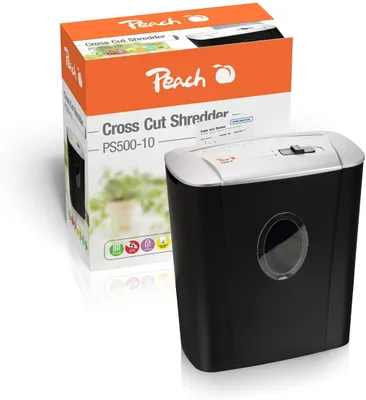 Produktbild von Peach PS500-10, Kreuzschreddern, 22 cm, 4 x 52 mm, 11 l, 80 Blätter, 72 dB