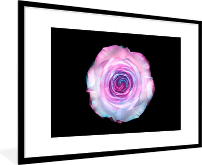 Produktbild von MuchoWow® MuchoWow® Gerahmtes Poster Rose - Abstrakt - Farben 90x60 cm - Poster mit zchwarzem Bilderrahmen - Wanddekoration - Fotos