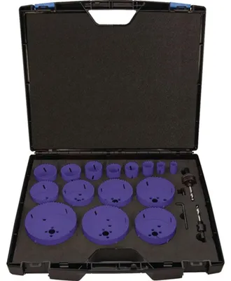 Produktbild von Lochsägensatz 17-tlg.19-114mm Schnitt-T.38mm HSS-Co8 PROMAT