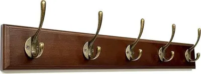 Produktbild von Famanu Wandgarderobe aus Bambus 61 cm - braun, 5 Haken