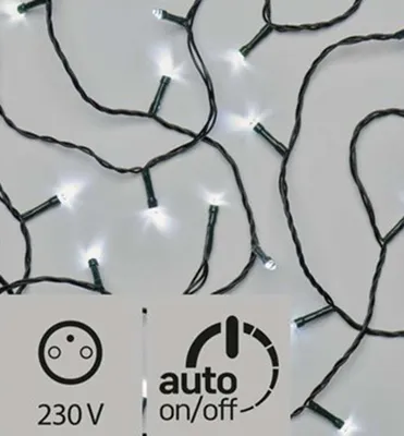Obrázok produktu pre LED vianočná reťaz, 8 m, 80 LED diód, studená biela, vonkajšia, časovač