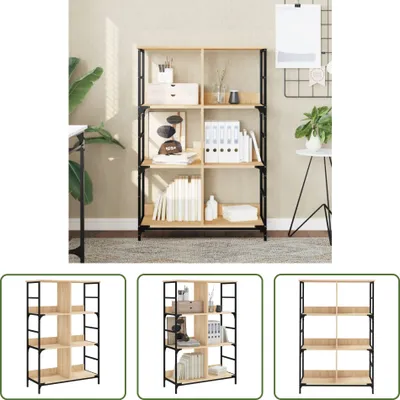 Produktbild von The Living Store Bücherregal Sonoma-Eiche 78,5x33x117,5 cm Holzwerkstoff