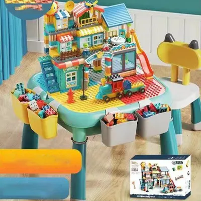 Produktbild von 360Home Bauklotztisch Kinder Multifunktionsspieltisch Freizeithäuschen
