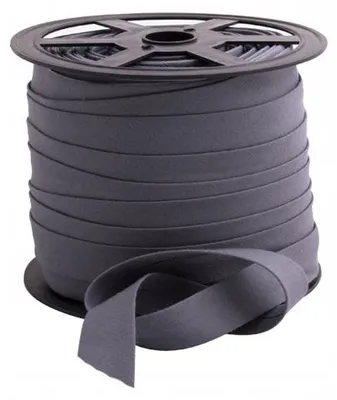 Produktbild von Kamtex Baumwoll-Schrägband 18mm Dunkelgrau 1 Meter