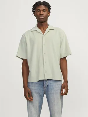 Obrázek produktu pro Jack & Jones Modrá košile s krátkým rukávem, velikost L, zelená, pánská, velikost L