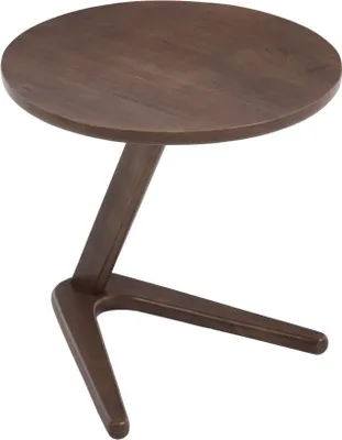 Image de AIORBER Table d'appoint moderne et minimaliste en bois rond, table de canapé en bois massif, table coulissante sous le canapé, table TV pour les petits espaces - Braun