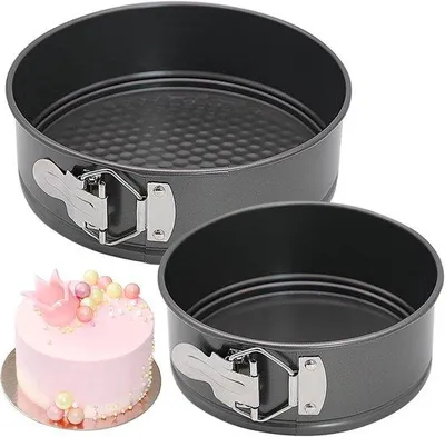 Produktbild von Famanu Springform-Set 2 Stück Ø 15,2 cm, runde kompakte Backformen mit Antihaftbeschichtung