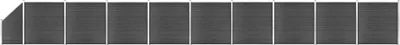 Produktbild von vidaXL Zaunelement Set WPC  1657x(105-186) cm Schwarz