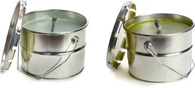 Produktbild von Rustik Lys von Cactula – Kerzenset für den Außenbereich, 2er-Set – Hellgrün & Moosgrün – Blechkerzen 18 x 14 cm – 10 Stunden Brenndauer – Für den Außenbereich