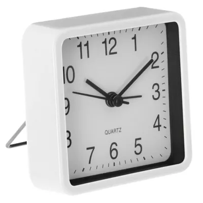 Obrázok produktu pre Tiché stolové hodiny do spálne, quartzový budík, biele