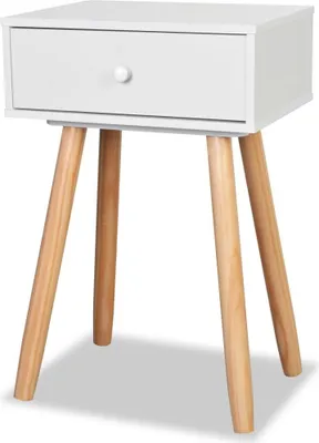 Image de vidaXL Tables de nuit 2 pcs. Pin massif 40x30x61 cm Blanc