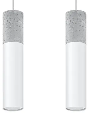 Produktbild von Sollux LIGHTING Borgio 3L Lampe A Sospensione Da Soffitto, Design Minimalista E Industriale, Lampadina GU10 Sostituibile, 3x40 W, Cemento E Acciaio