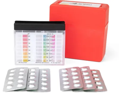 Produktbild von W'eau Pooltester DPD 3-in-1 Testset Chlor pH Alkalinität Inkl Tabletten