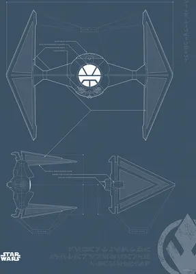 Produktbild von Disney Poster Star Wars TIE fighter Dunkelblau - 610274 - 50 x 70 cm