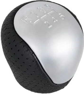 Immagine prodotto di Pomello del cambio in pelle perforata SPORT argento 6 marce per Hyundai Elantra i30 ix35 Tucson